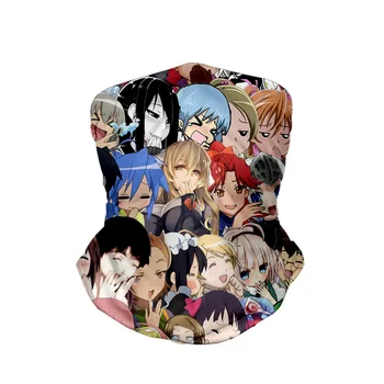 

Japanese Ahegao Windproof Cycling Scarf Unisex Seamless Neck Headwear Bandana, Motorcycle Face Bandana for Women Men Face Scarf