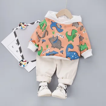 

2020 Baby Girls Boys Clothing Sets Spring Toddler Infant Cartoon Dinosaur T Shirt Pants Children Vacation Clothes