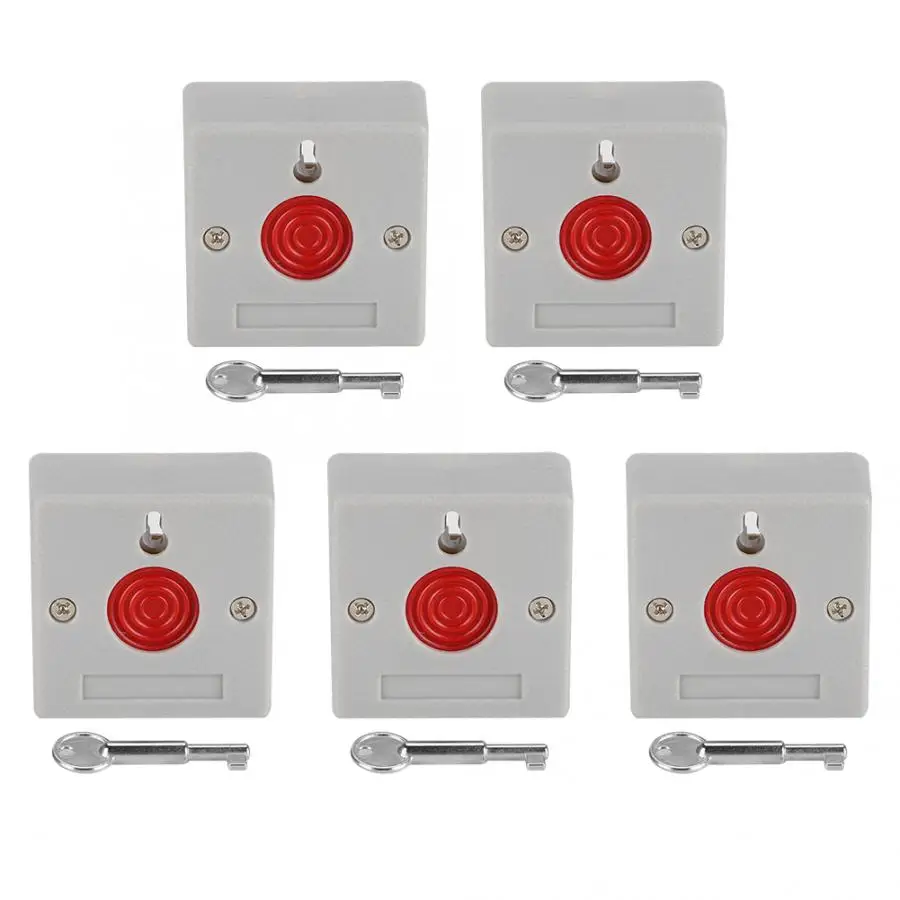 5 шт. аварийный стоп контакт сигнальный Кнопка устройства DC12V домашняя пожарная Аварийная кнопка
