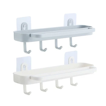 

Non-perforated Kitchen Rack Wall-mounted Condiment Seasoning Finishing Toilet Bathroom Shower Bathing Rack Storage Baskets