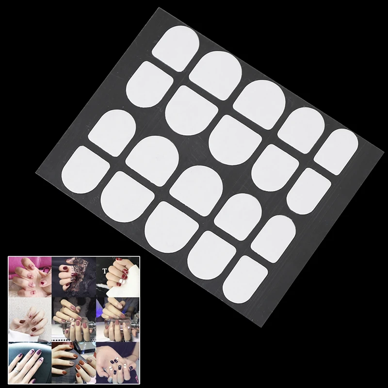 10 Sheets DIY Double Side Adhesive Glue Sticker Sticky Tape Transparent Nail Glue For Fake False Nails Art Decoration Tools