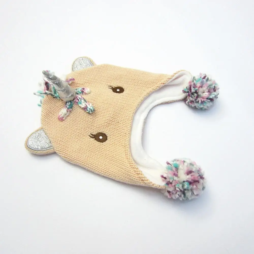 Big eye unicorn children's autumn and winter hat knitted hat baby hat warm hat children's hat