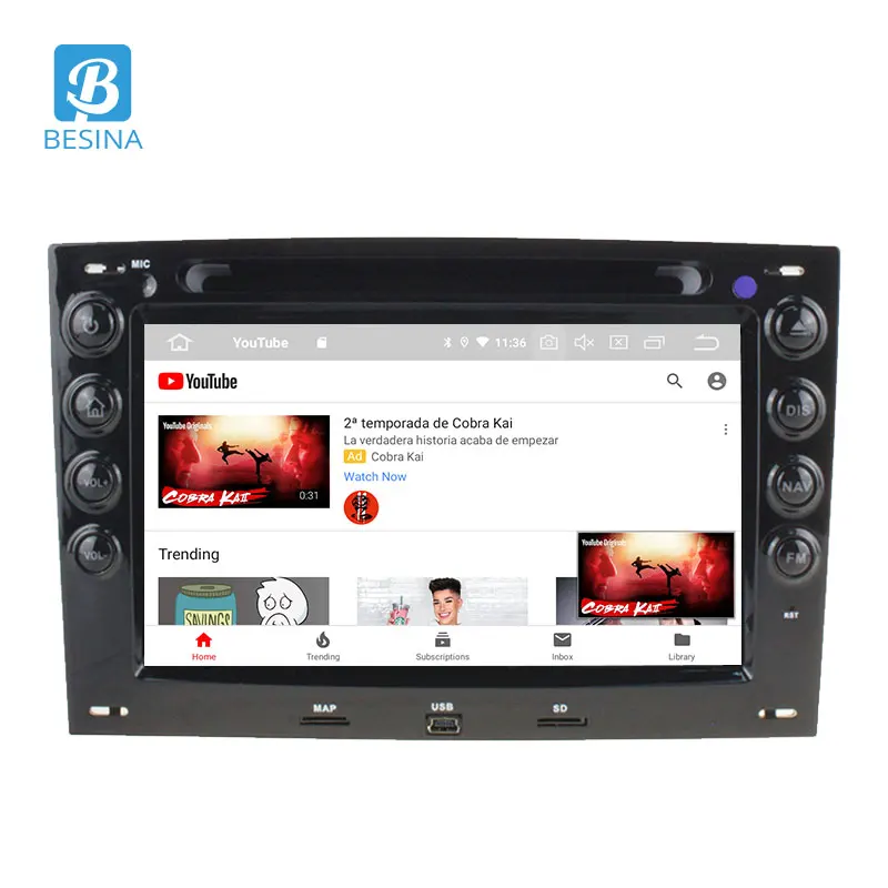 Flash Deal Besina Android 9.0 Car DVD Player for Megane Fluence 2002-2010 GPS Navigatio 2 Din Car Radio Stereo Multimedia Autoaudio WIFI 2