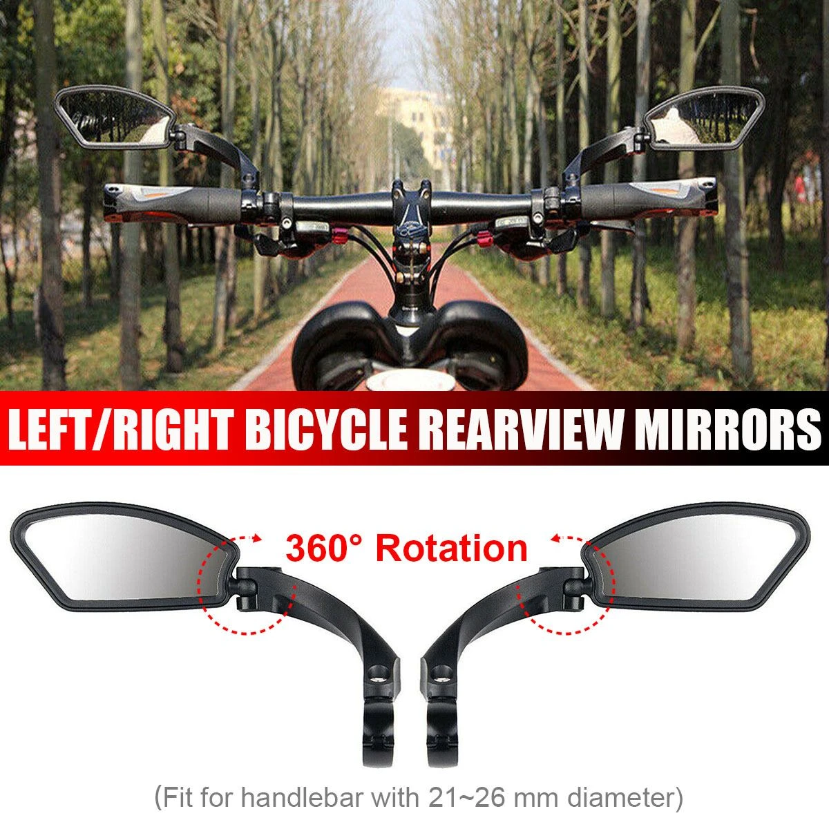 1x Rotate Bicycle Cycling Bike Back Rear View Handlebar Safe Rearview Mirror 1x Rotate Bicycle Cycling Bike Back Rear View Handlebar Safe Rearview Mirror