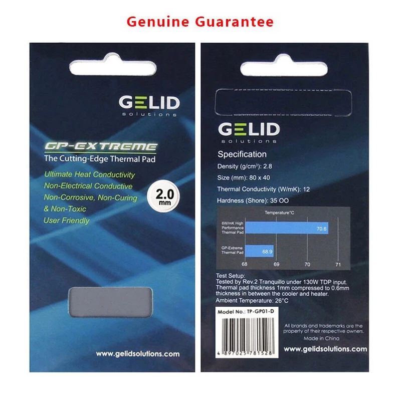 Gelid-gp-extreme Silicone Thermal Pad Cpu Gpu Placa Gráfica Motherboard Alto Desempenho Dissipação de Calor Multi-size 12w - Imagem 5