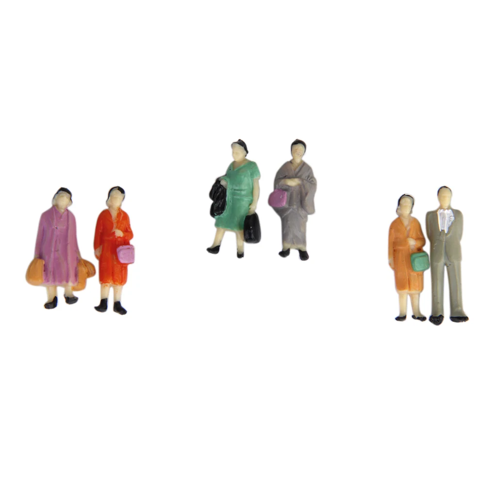 Mini People Figuras 1:87 Pintado Permane Pose Ho Escala para El Modelo Train Scenes Miniatura Casa De Muñecas 24pcs 