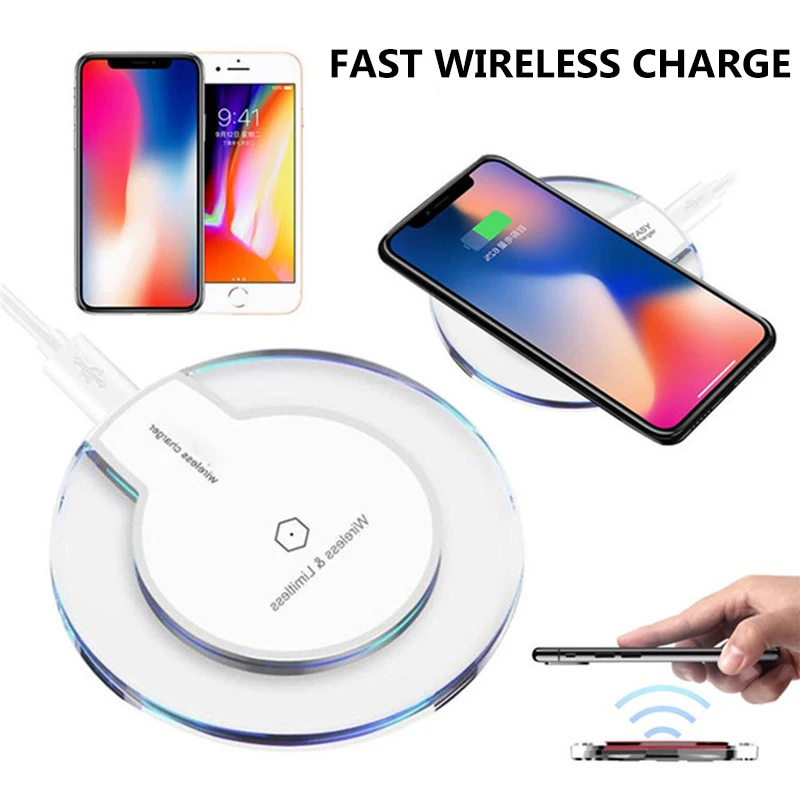 Тегеран Быстрое беспроводное зарядное устройство для iPhone X XS 11 pro 8 Кристалл USB Qi зарядное устройство для samsung S8 S9 Note 9 телефон Беспроводное зарядное устройство