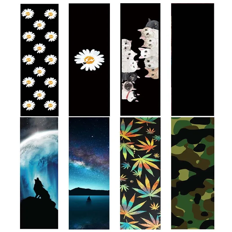 Skateboard Grip Tape Digital Spray Emery Sandpaper Double Rocker Skate Board Sticker Scooter Griptape Abrasive Deck Paper | Спорт и