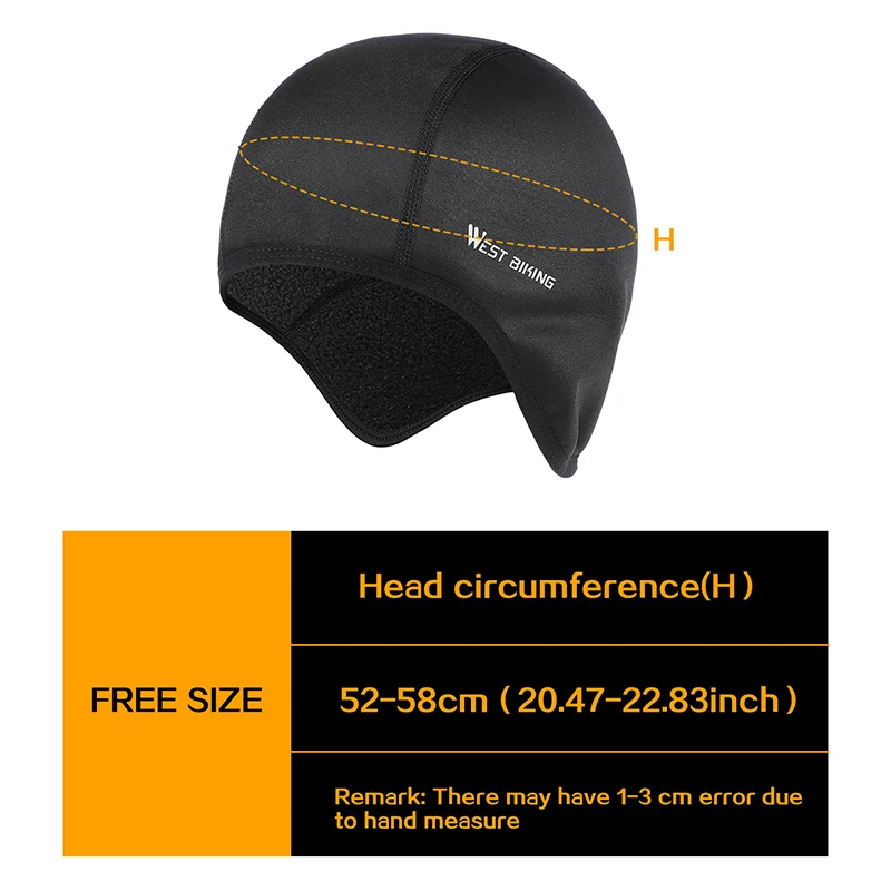 West Biking Helmet/ Liner/ Skull/ Cap/ Beanie,/ Windproof/ Cycling Cap Elastic Bike Hat/ for Men Women Ultimate/ Thermal/ Retention/ for Cold Weather Running Riding Skiing Motorcycle Outdoor Sports
