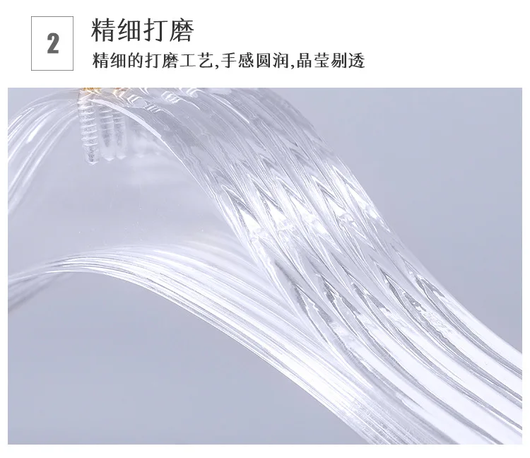 Yi biao Manufacturers Direct Selling Clothes Hanger Top Grade Transparent Acrylic Coat Hanger Anti-slip Wedding Dress Studio Clo