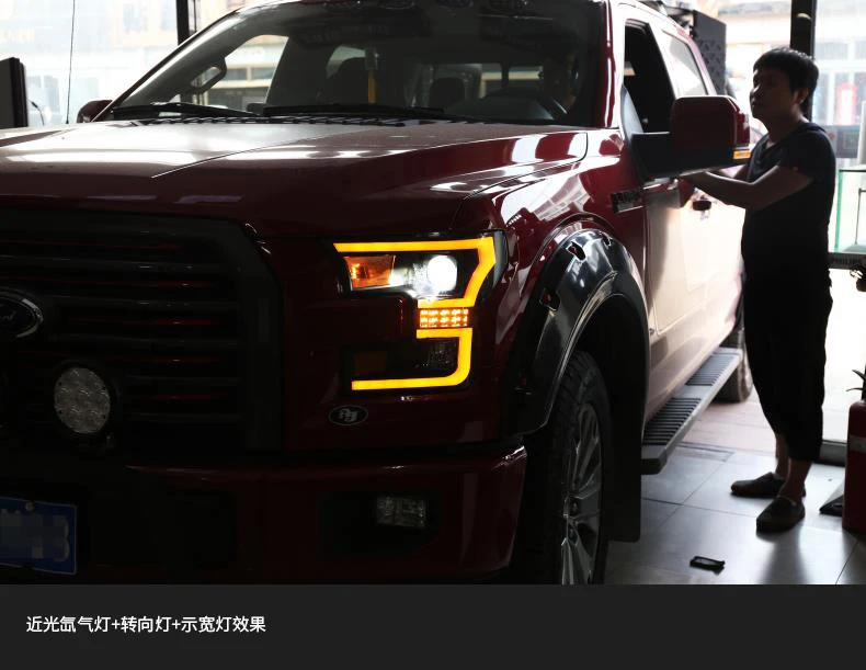 Автомобильный Стайлинг фара для Ford Raptor F150 фары- светодиодный фары DRL Объектив Двойной Луч Биксеноновые HID аксессуары