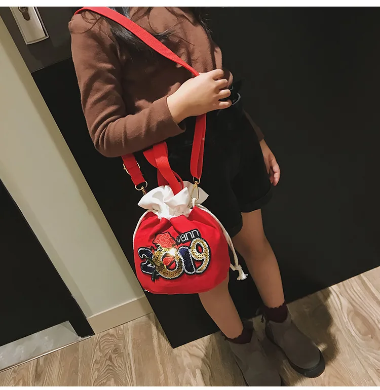 CHILDREN'S Bag New Style Listed Small Clear Canvas KID'S Messenger Bag