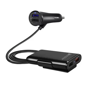 新しい車の充電器デジタルディスプレイのシガーライターデュアル USB PD 高速充電 QC3.0 充電アダプタ xiaomi iphone 車- 充電器