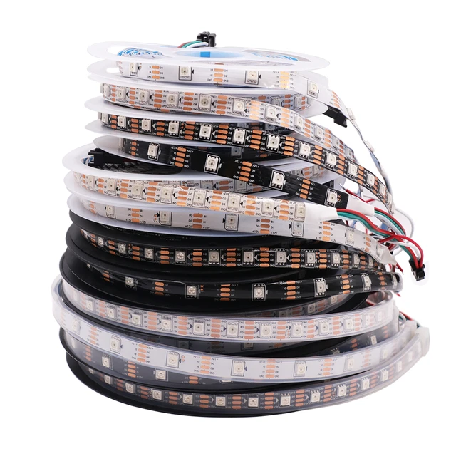 Dc 12v Ws2815 Rgb Led Strip Dream Color 30/60/144leds/m Smart Led Pixel  Strip White/black Pcb Individually Addressable Led Light - Led Strip -  AliExpress