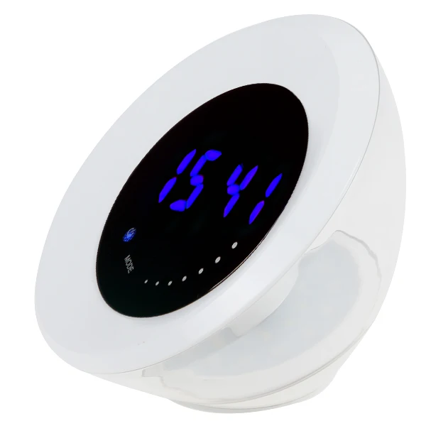 12 белый+ 15 RGB светодиодный сенсорный переключатель изменение цвета атмосферная лампа красота синий светильник Отображение времени будильник