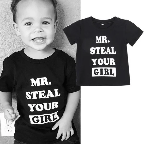 Коллекция года, летняя футболка для мальчиков с надписью «Mr Steal Your Girl» Футболки для маленьких мальчиков детские футболки для мальчиков модные детские топы