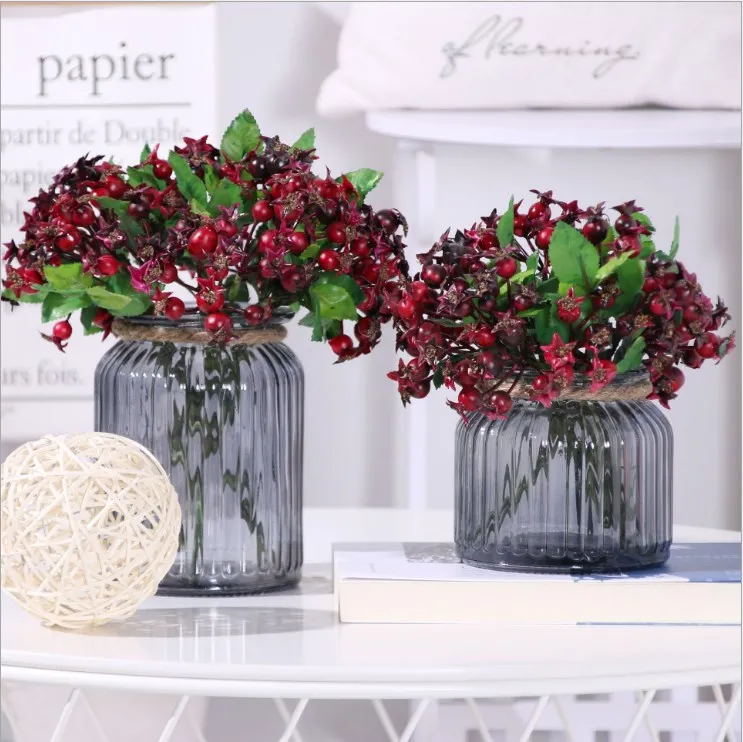 

1 Piece Berry Artificial Flower Fake red berries Christmas Flower New Year's decor Tree Artificial berry Christmas Decoration Fo