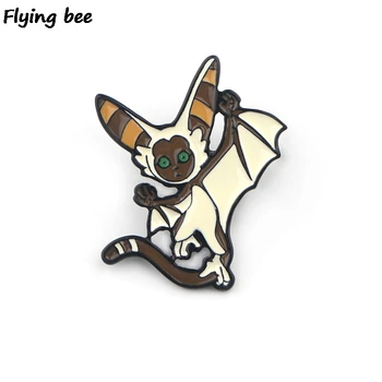 

20pcs/lot Flyingbee Creative theme Enamel Pin Cartoon Brooch Metal Lapel Pin Badge Brooches for Women Men Jewelry X0411