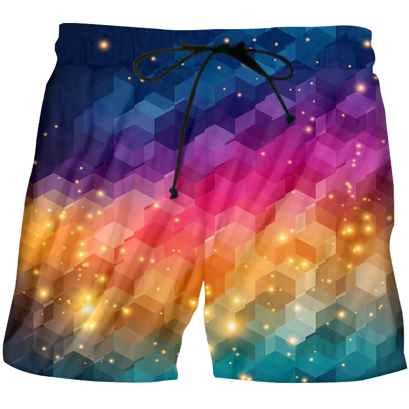 CJLM Hot Sale Summer Shorts Mens Hip Hop Printing Colorful Squares Factory Direct Supply Original Design Drop-ship