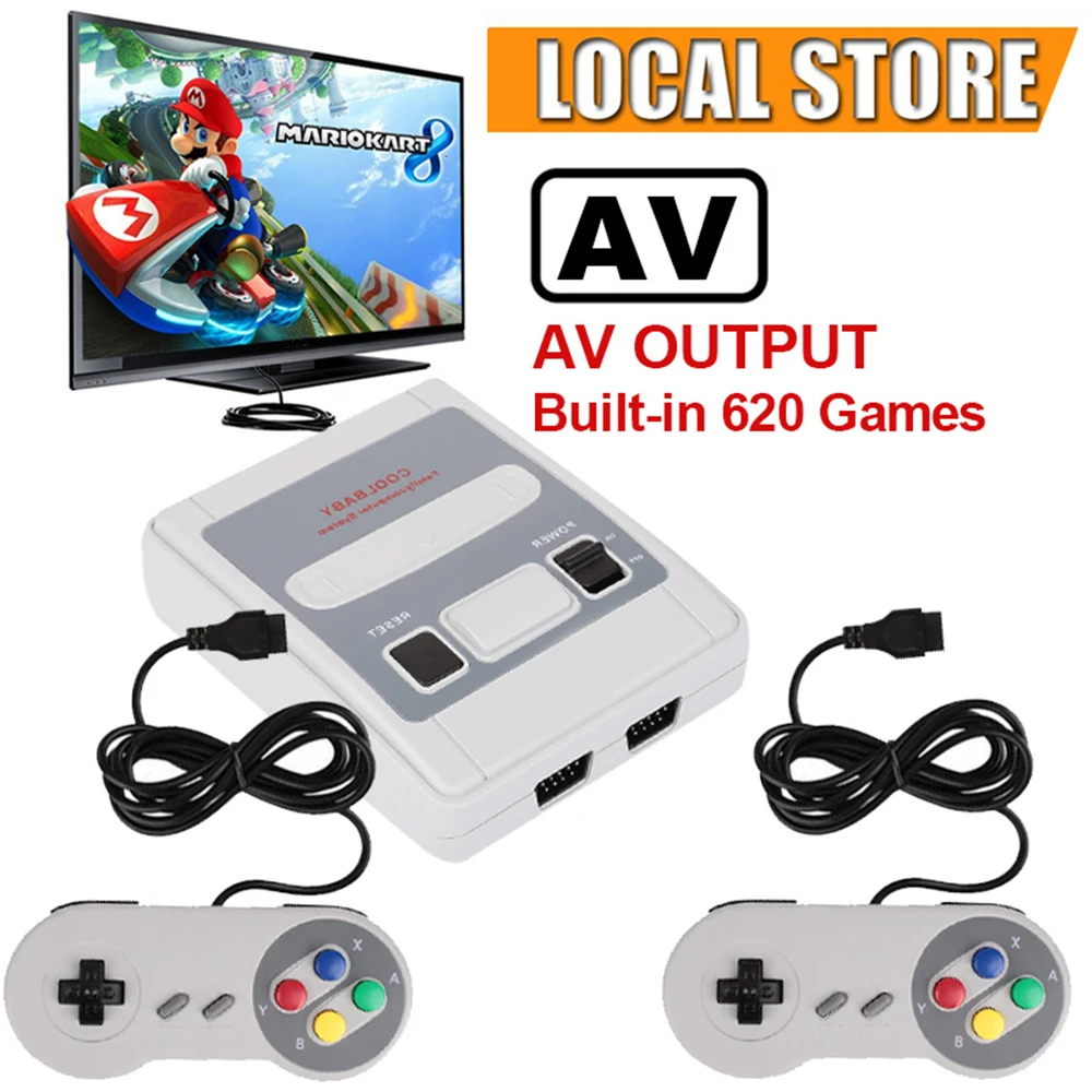Super SNES мини семейный ТВ 8 бит видео игровая консоль Ретро Классический AV выход видео Портативный игровой плеер встроенный 620 игр