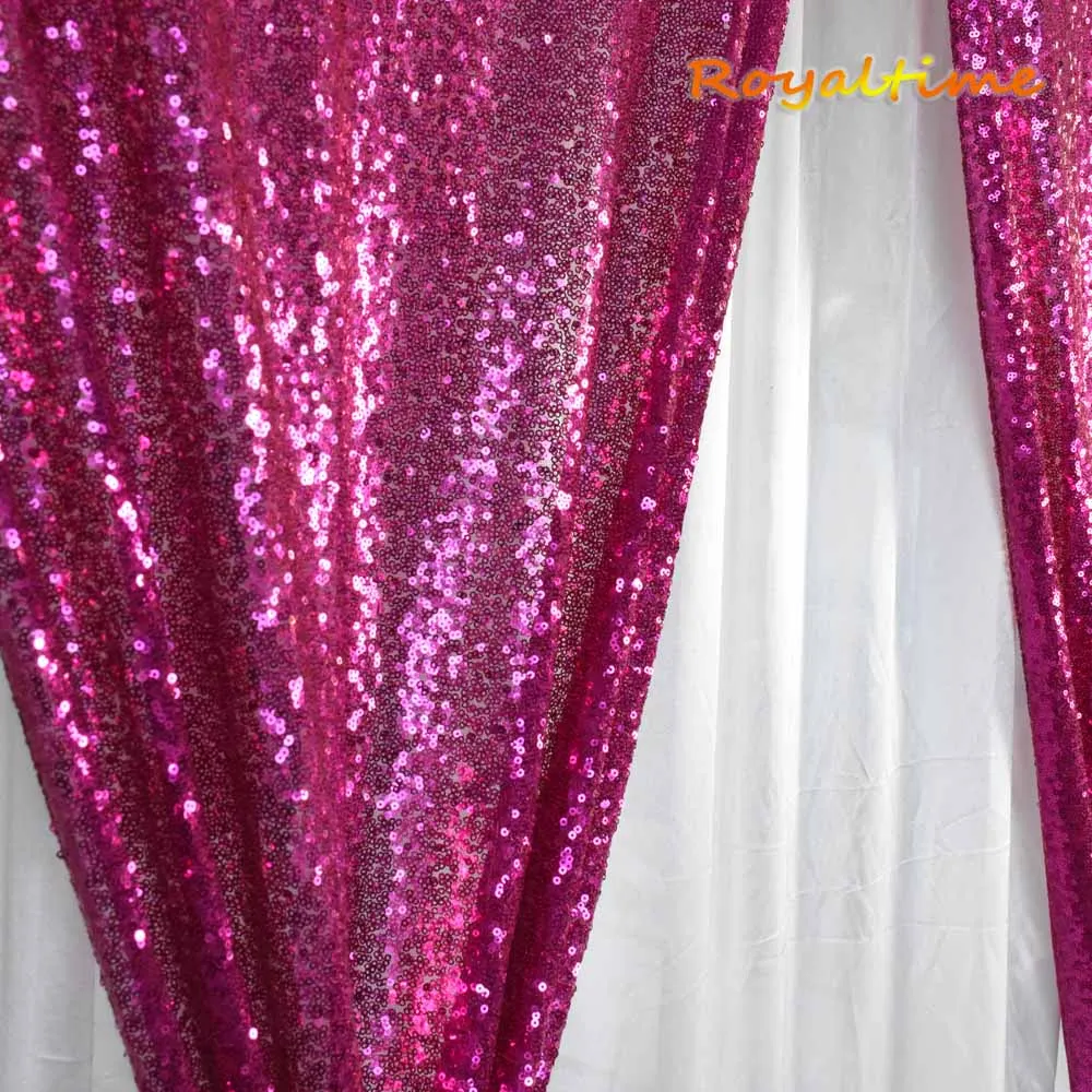 Royaltime 2x8. 5ft элегантные фиолетовые блестки фоны вечерние Свадебная фотокабина фон декор блесток шторы драпировка Светодиодная панель - Цвет: Fuchsia