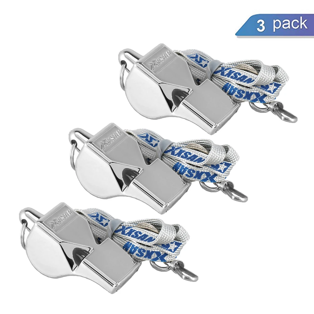 

3 Pcs Whistles with Lanyards Referee Whistles Sports Whistles Metal Whistles Team Work Accessories