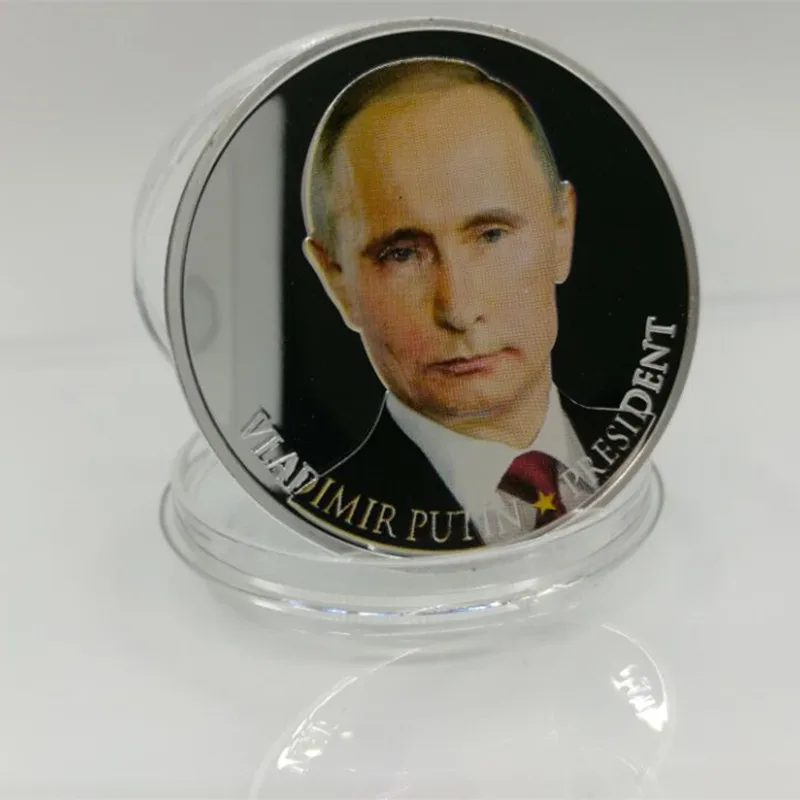 5 pcs Putin coin The president of Russia hero strong man silver plated badge 40 mm souvenir collectible metal coin