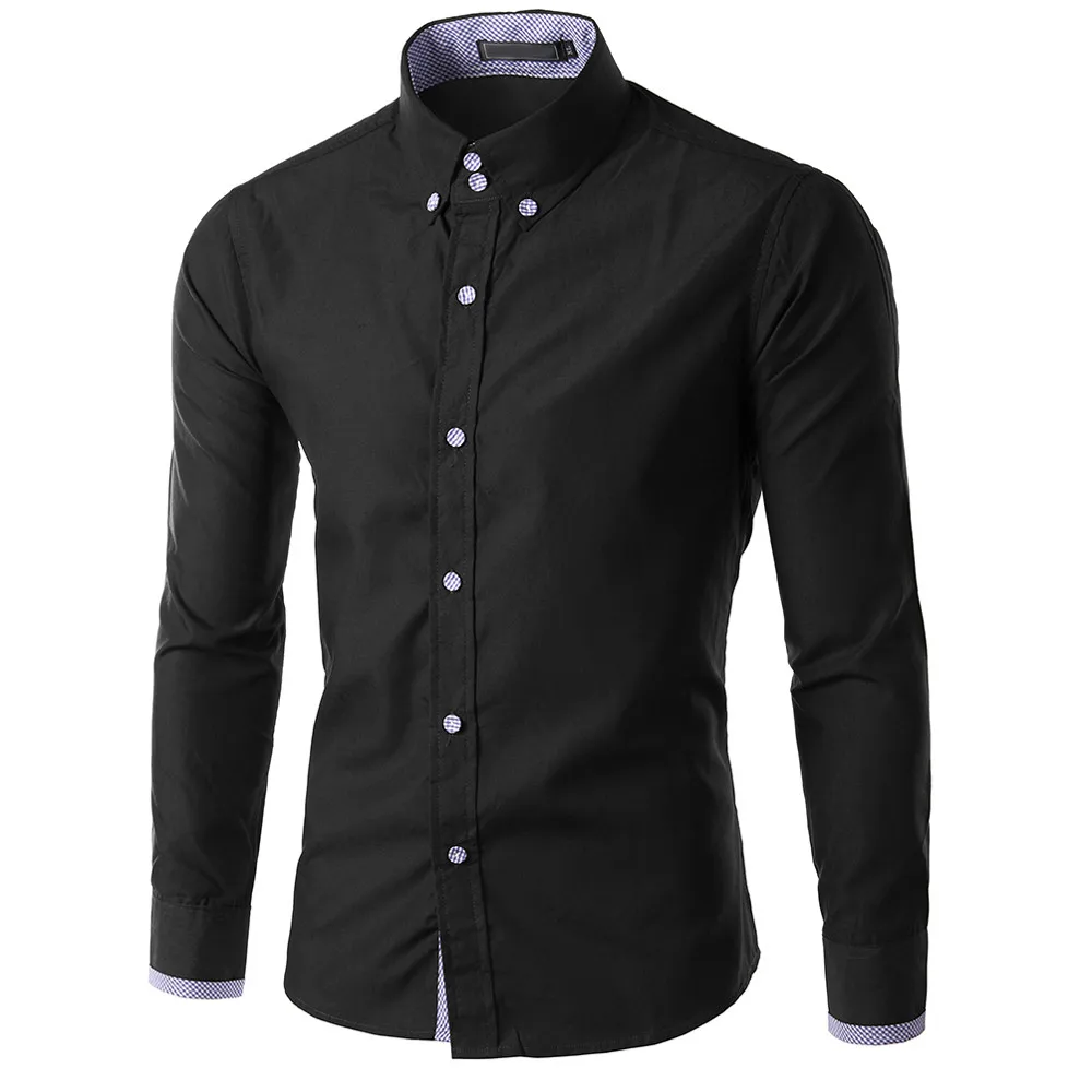Camisas de manga larga ajustadas para hombre, camisas masculinas de diseño informal, elegante y de lujo, ropa coreana, blusa