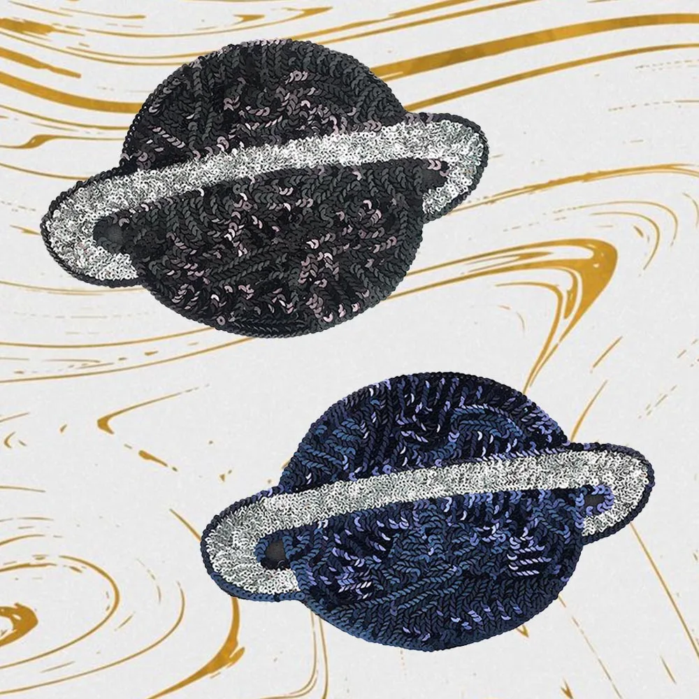 

2 pieces Fashion Sequins Earth Embroidered Patch sew on for Clothes Accessories jeans Bags DIY craft decoration
