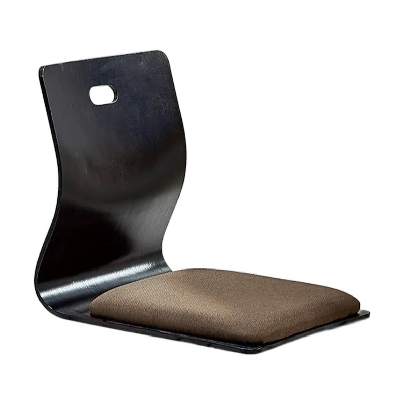 4pcs/lot Floor Seating Living Room Furniture Dark Finish Brown Cushion Japanese Style Tatami Zaisu Legless Floor Chair Wooden