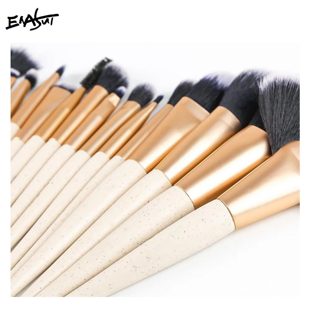 Слоновая кость Enasui 15 шт./компл. черный профессиональных кистей для макияжа лица Румяна тональная контурная Кисть для нанесения пудры Косметика - Handle Color: Слоновая кость