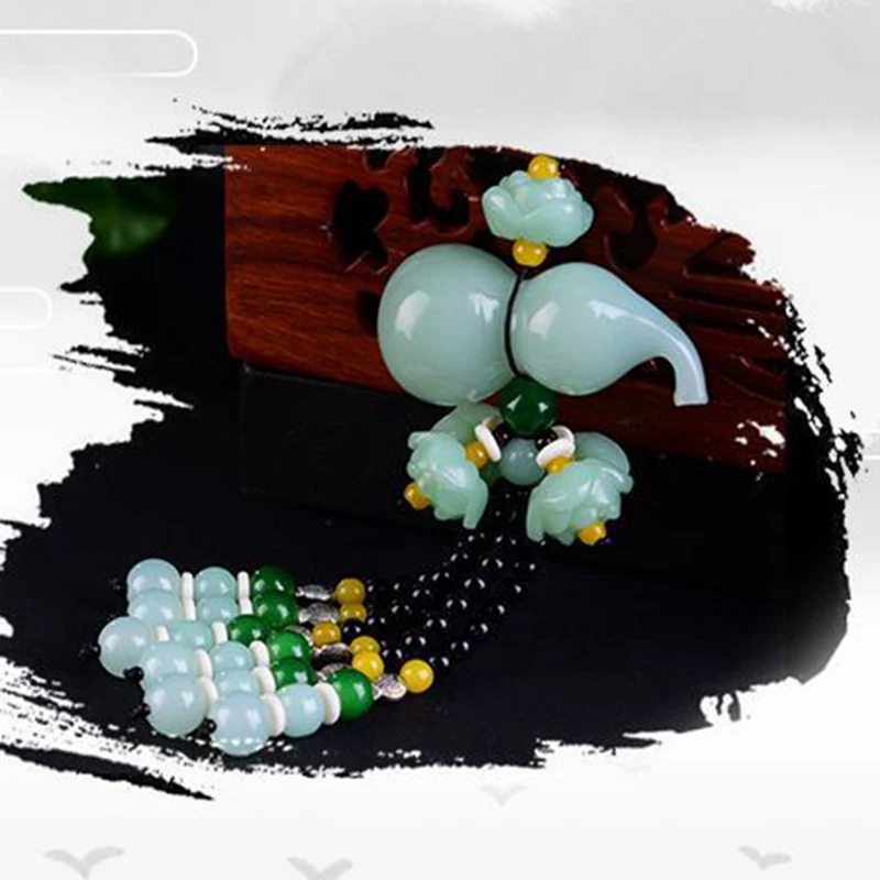 Автомобильный кулон из нефрита Для отважных солдат Gourd Guan Yin Maitreya, авто интерьерное зеркало заднего вида, украшение, украшение, аксессуары