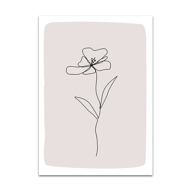 Tanaman Bunga Sketsa Kanvas Garis Seni Poster Minimalis Dinding Seni Lukisan Raya Skandinavia Dinding Gambar Dekorasi Rumah Painting Calligraphy Aliexpress