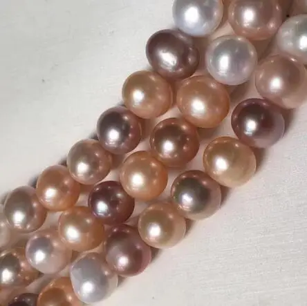 

Fine Jewelry Natural Fresh Water 9-10mm Mix Color Peals Necklaces for Women Fine Pearls Necklaces