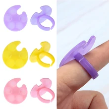 1PC nowy Nail Art paleta do paznokci polski kolor mieszania rysunek taca uchwyt pigmentu Mini Ring Finger narzędzia do paznokci gorąca sprzedaż(China)