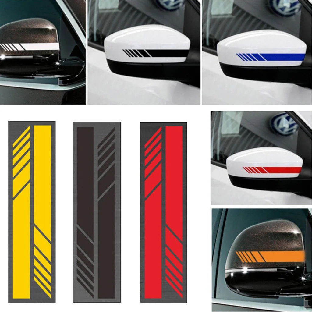 

2pcs Rear View Mirror Stickers Arrow Pattern Car Styling PET Car Sticker Rearview Mirror Side Decal Stripe Car Decal Accessory