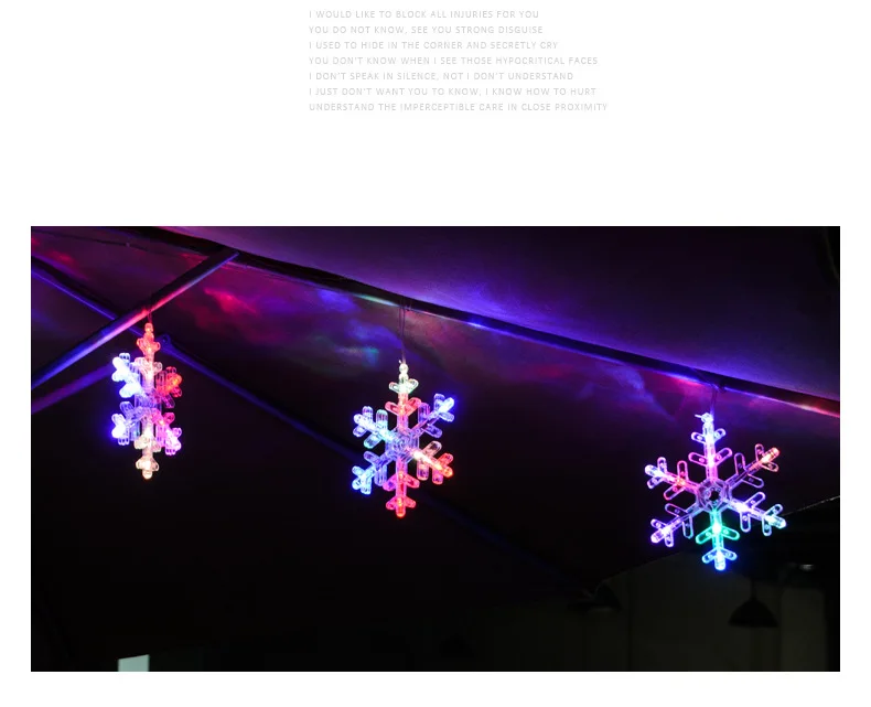 LED Moon Star Snowflake Curtain Lights Outdoor Christmas Holiday Decorative Lights Snowflake Background Modeling Lamp Colorful L
