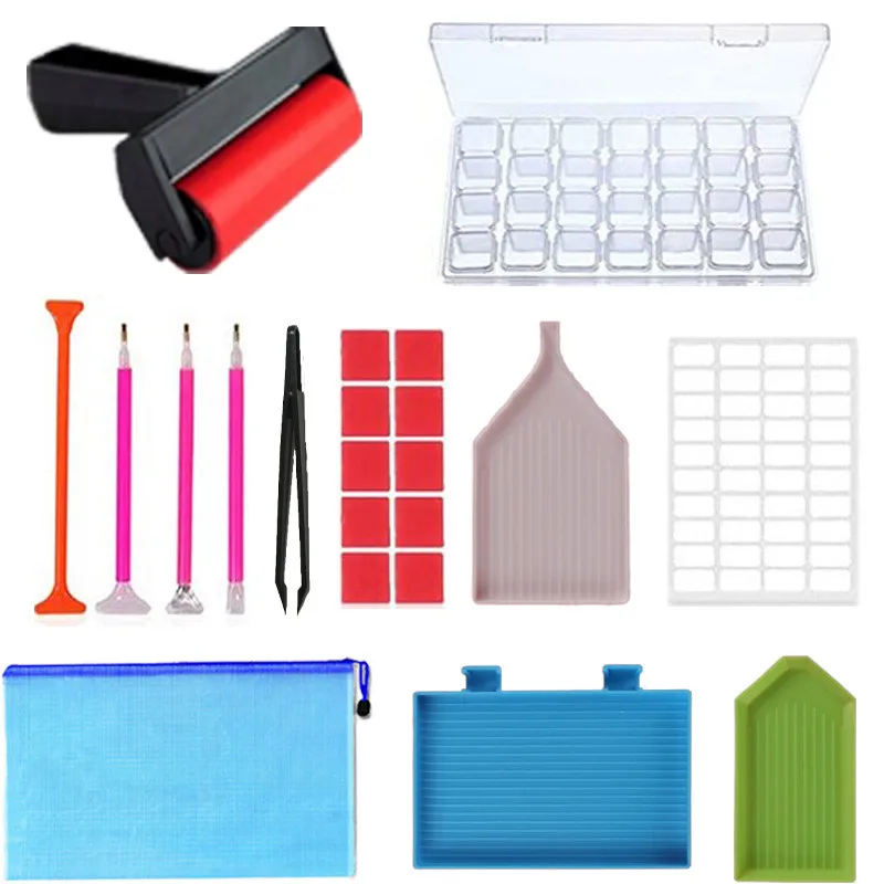 

5D Diamond Painting Tools Accessories Kits Roller Pen Clay Tray Diamond Embroidery Tray Box Sets Diamond Paint Kits DIY Home