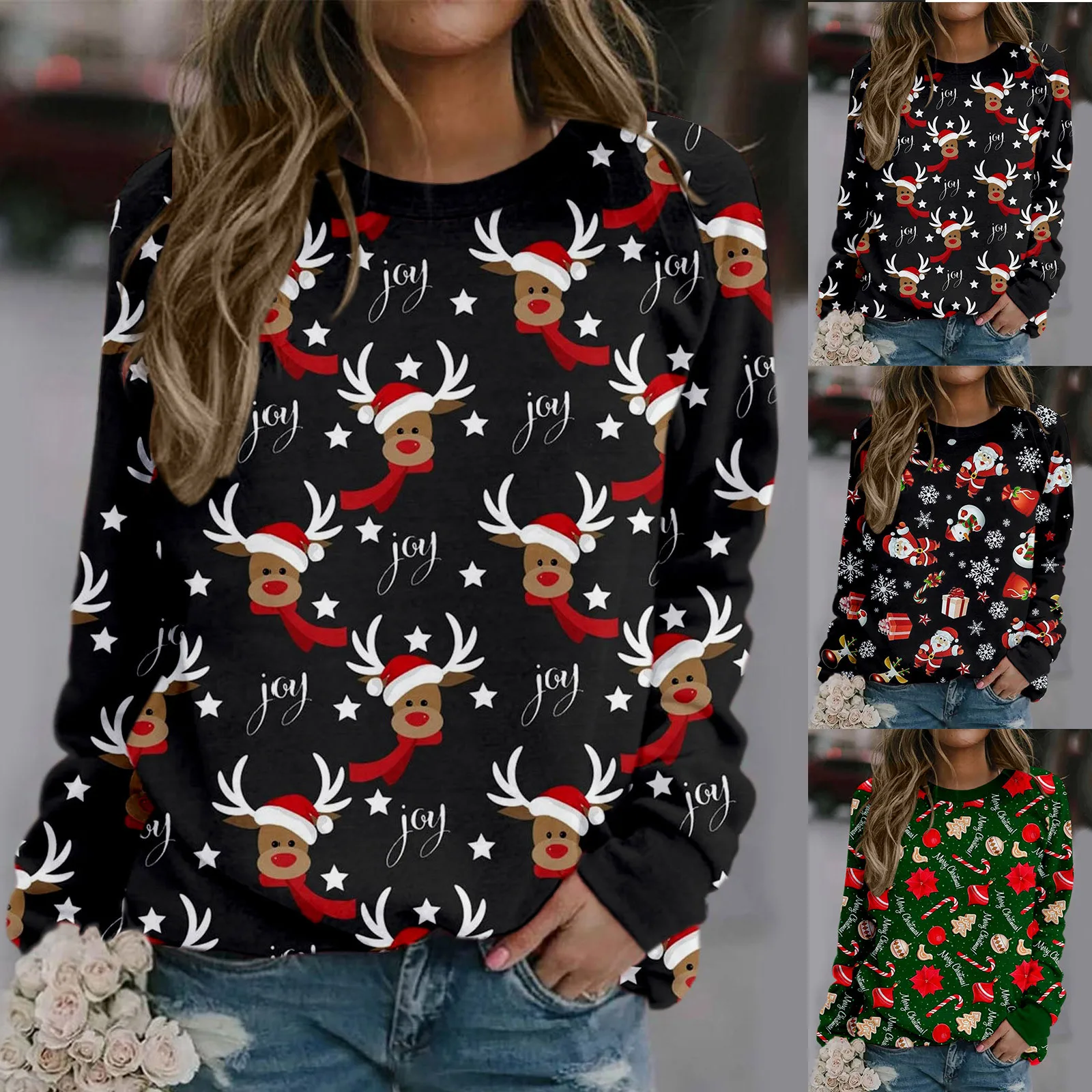 Autumn Women Funny Grinch Print Hoodies Sweatshirt Casual Letter Long Sleeve O Neck Christmas Oversized Pullover Tops Tees Hoody 2