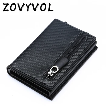 

ZOVYVOL RFID Blocking Card Wallet Smart Card Holder Vintage PU Leather Coin Purses Magnetic Closing Card Case Casual Men Wallet