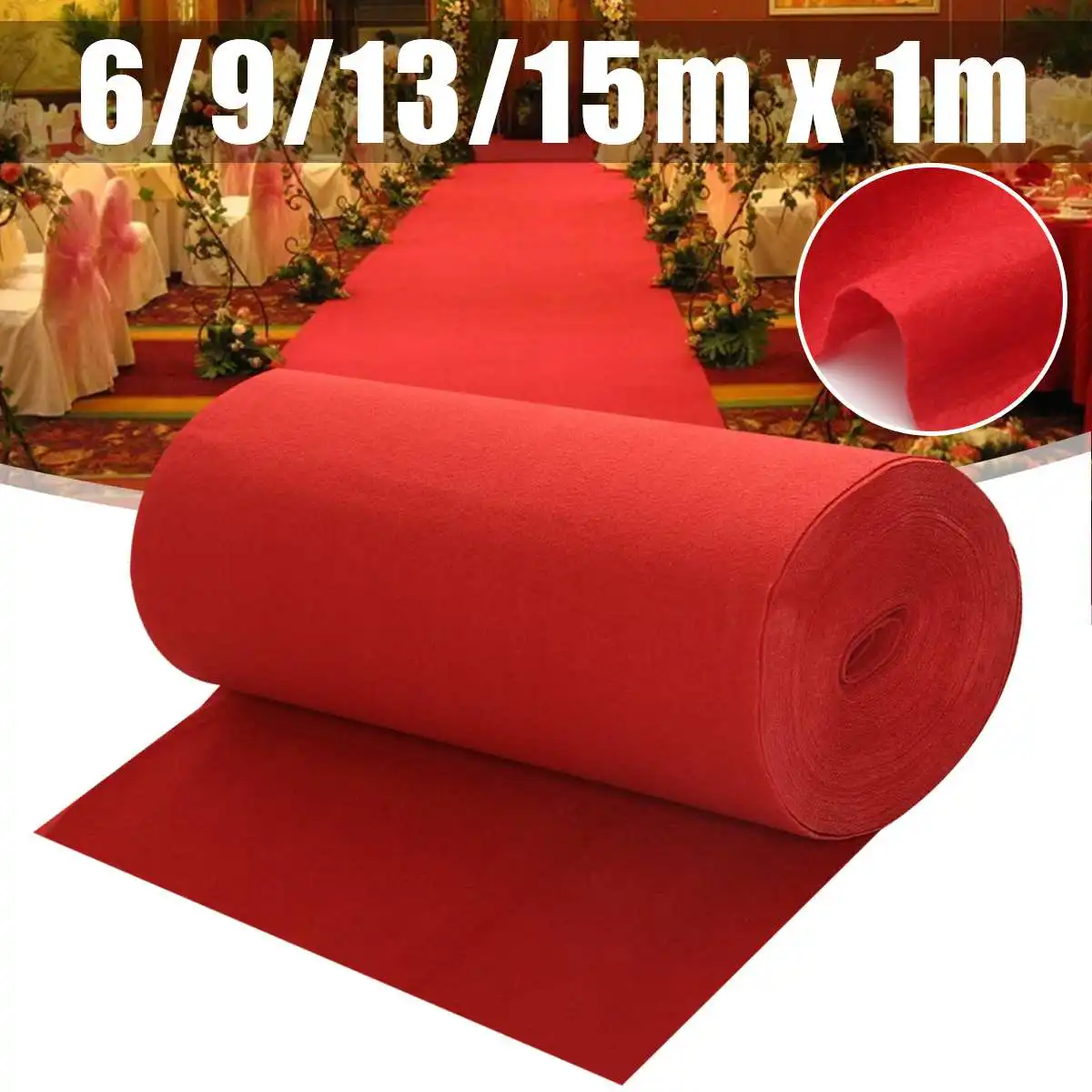 HOMBYS Alfombra roja de 350 g/m² de grosor para eventos, 2.6 x 20 pies, no  necesita cinta, no se desliza alfombra roja para pasillo para fiestas,  bodas, pasillo y eventos especiales (rojo
