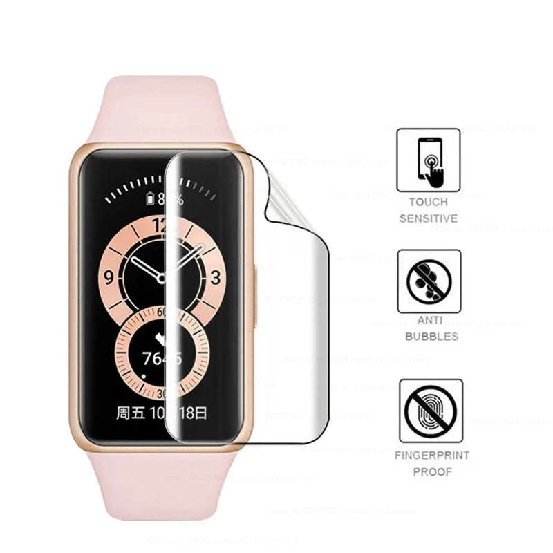 3-12PCS Soft Hydrogel Film For Huawei Band 6 Band6 9D Curved Protective Film Hauwei Huawey Band 6 Pro Smart Wristband Not Glass