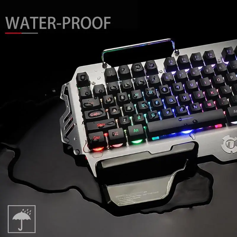 PK-900 игровая клавиатура RGB смешанный цвет подсветка 7pin Компьютерные клавиатуры с держателем подставки для мобильного телефона для ПК ноутбука рабочего стола