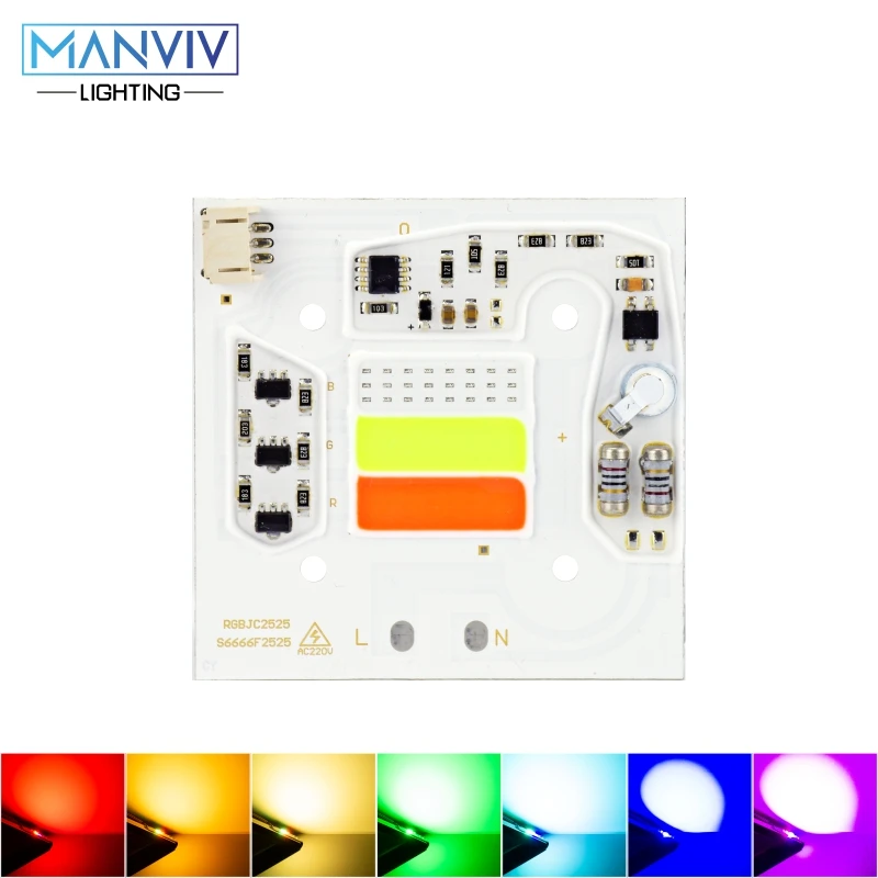 30 Вт 50 Вт RGB светодиодный COB Чип 220 В без необходимости драйвер COB светодиодный чип лампы чипы для прожектора садового квадратного освещения