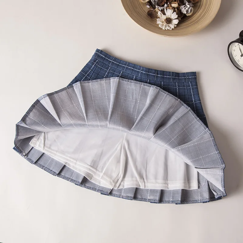 Женская мини-плиссированная юбка Harajuku в консервативном стиле, клетчатые юбки, милая японская школьная форма, Женская кавайная юбка