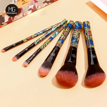 

Miss Gorgeous 6pcs Makeup Brushes Set Cosmetic Powder Eye Shadow Eyebrow Blusher Lip Brush Beauty Make Up Tools Sun Flower Serie