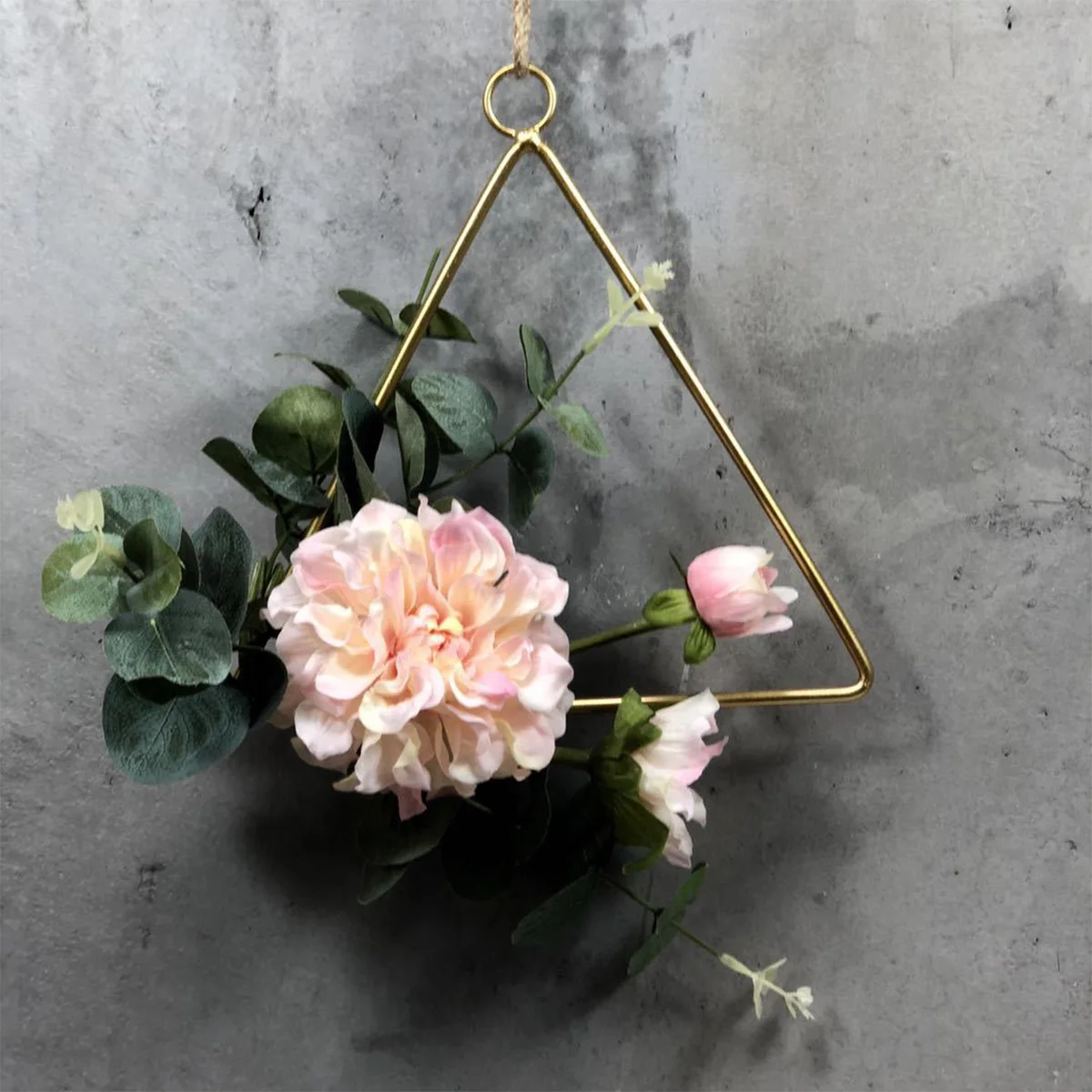 Nordic Style Wall Hangings Ins Wrought Iron Garland Hemp Rope Hanging Artificial Flower Decoration Home Wall Hangings Drop ship