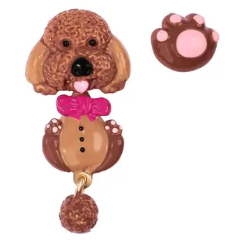 

CSxjd 2019 New Arrival Hand-painted Enamel glazed animal dog asymmetric earrings for women gift