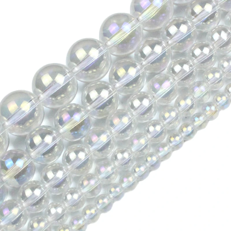 

Natural White Clear Crystal Stone Beads 15" Strand 4 6 8 10 12MM Pick Size For Jewelry Making DIY Bracelet Necklace