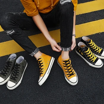 

High top Sneakers Men Vulcanize Shoes Cool Young Man Canvas Shoes Breathable Cloth Male Casual Shoes Men Brand Footwear KA1618